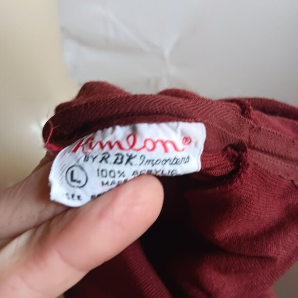 Women's Large Vintage 70's Single Stitch Brown Turtleneck Zipback Pullover - Picture 5 of 9